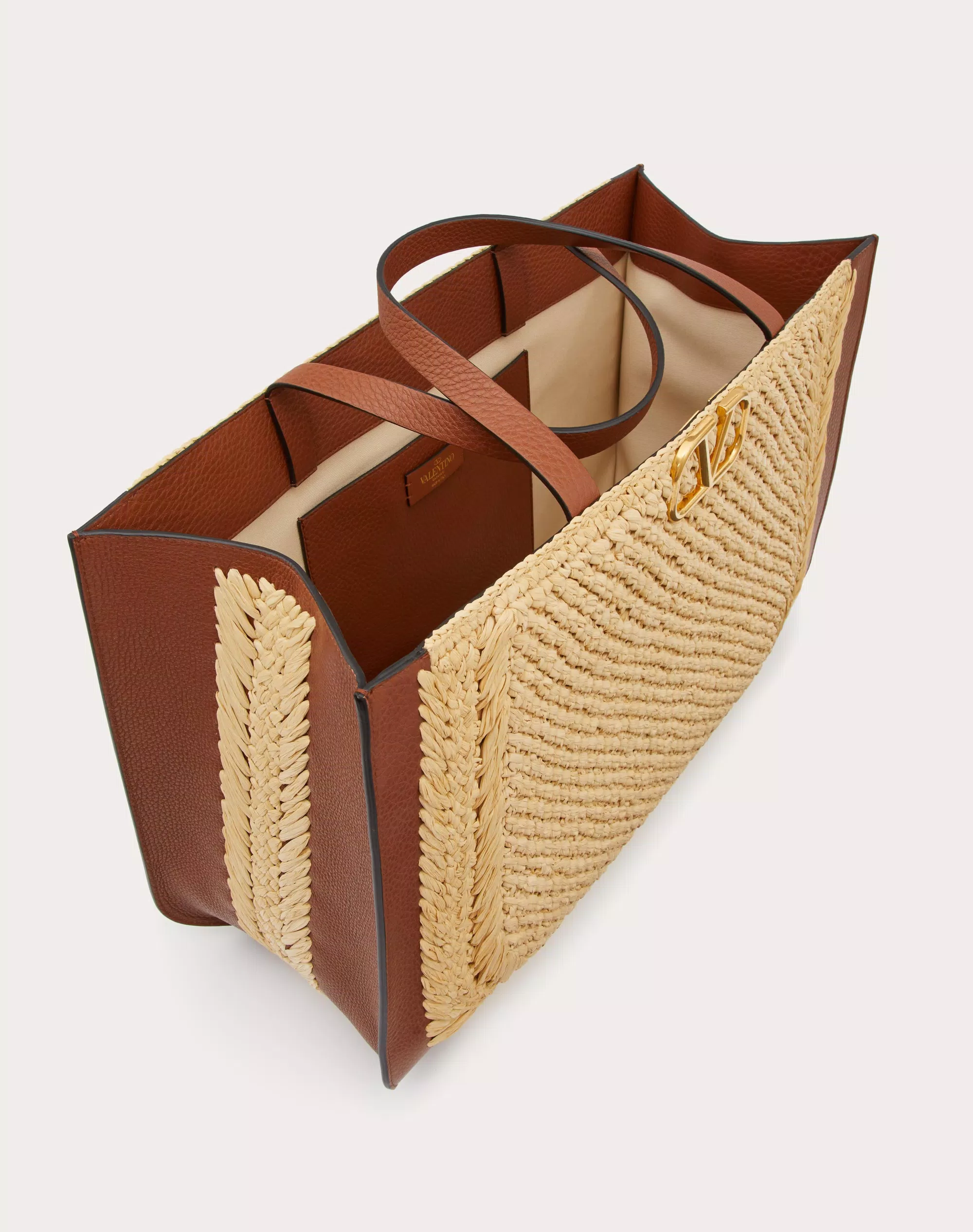 VLOGO SIGNATURE RAFFIA HANDBAG